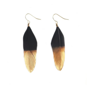 Gold Dipped Feather Earring