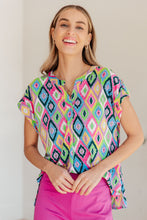 Load image into Gallery viewer, Lizzy Cap Sleeve Top in Lavender Ikat
