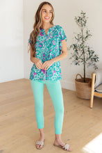 Load image into Gallery viewer, Lizzy Cap Sleeve Top in Magenta and Teal Paisley

