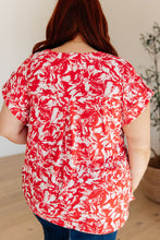 Load image into Gallery viewer, Lizzy Cap Sleeve Top in Red Floral

