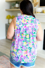 Load image into Gallery viewer, Lizzy Tank Top in Teal and Purple Pineapple

