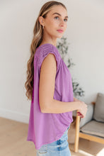 Load image into Gallery viewer, Ruched Cap Sleeve Top in Lavender
