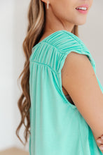 Load image into Gallery viewer, Ruched Cap Sleeve Top in Neon Blue

