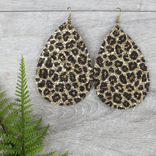 Load image into Gallery viewer, Leopard Glitter Earrings
