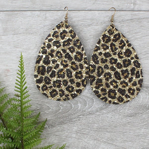 Leopard Glitter Earrings