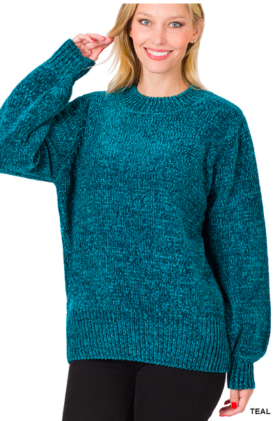 Teal Chenille Sweater
